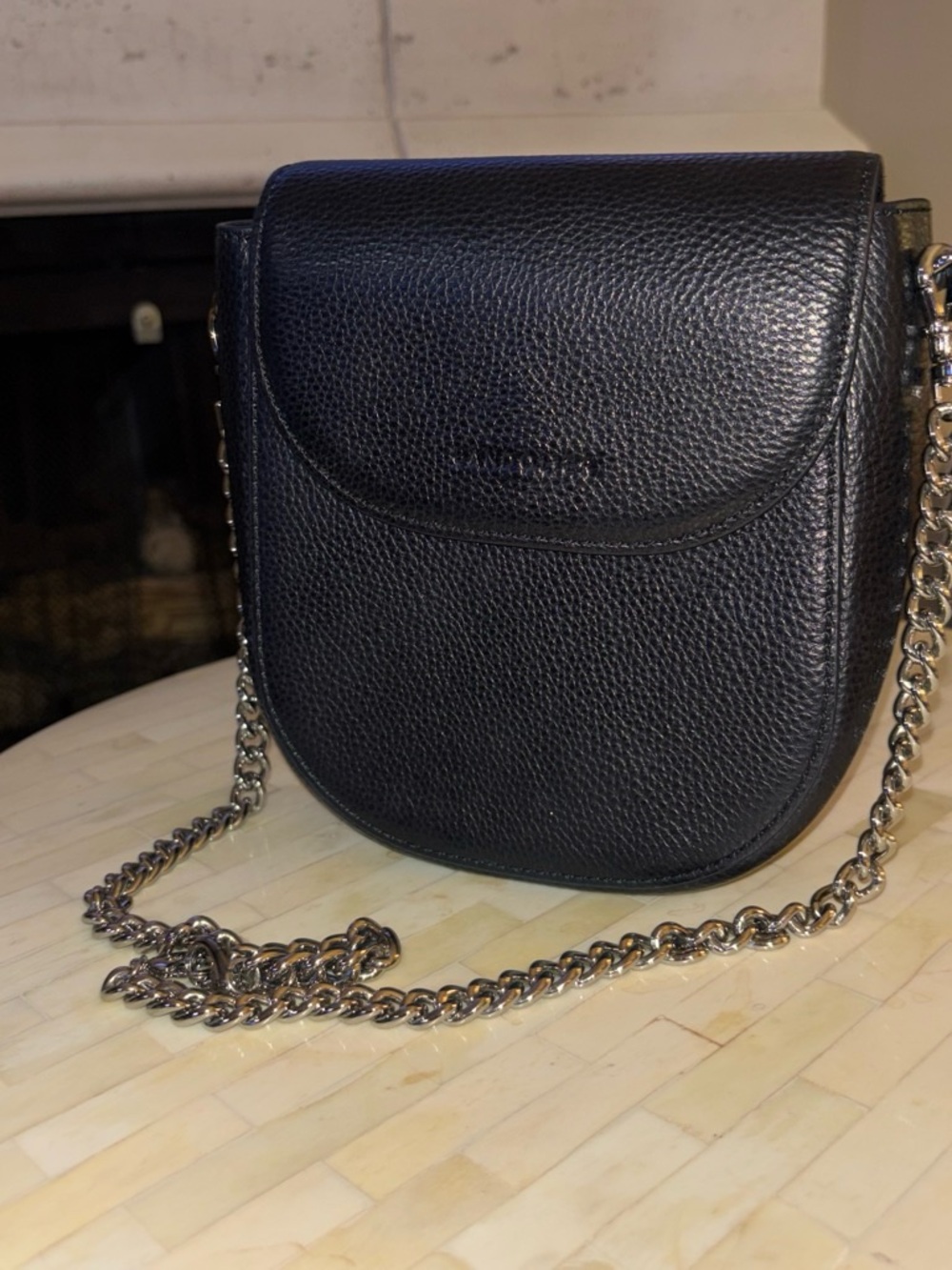 BANDOLIER Shay Leather Bag with Silver Chain Strap